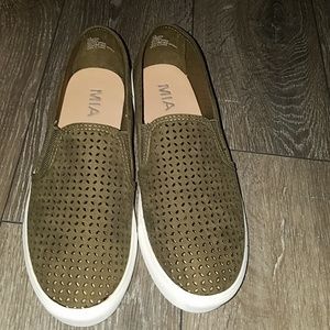 Olive Green MIA slide on Shoes